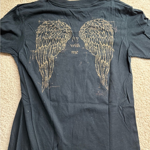 Betsey Johnson Black Tee with Blonde Graphic - Picture 3 of 3